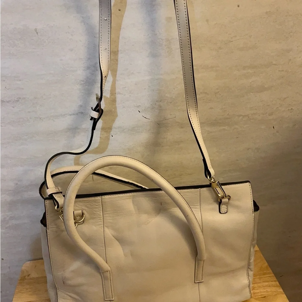 Antonio Melani Met Top Flap Shoulder Leather Satchel Bag